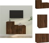 vidaXL Televisiekastenset Bruineiken - TV-meubel- 57 x 34.5 x 40 cm - TV-meubel- 40 x 34.5 x 60 cm - Kast