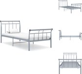 vidaXL Metalen Bedframe - Grijs - 208 x 106 x 90 cm - Massieve constructie - Geschikt voor 100 x 200 cm matras - Montage vereist - Bed