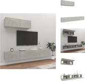 vidaXL TV-meubelset - betongrijs - 100 x 30 x 30 cm - bewerkt hout - Kast