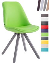 CLP Laval Bezoekersstoel - Vierkant - Kunstleer grijs groen