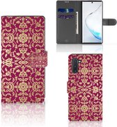 Geschikt voor Samsung Galaxy Note 10 Wallet Case Barok Pink
