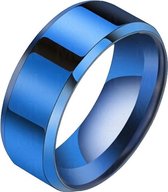 Heren ring Titanium Blauw 8mm-18mm