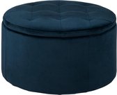 MOOS - Retina ottoman VIC fabric navy blue FR storage