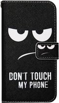 ADEL Kunstleren Book Case Hoesje Geschikt voor Samsung Galaxy J3 (2015)/ J3 (2016) - Don't Touch My Phone