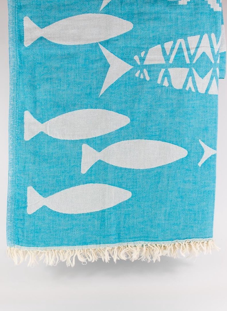 Hierapolis – Turkse hamamdoek – 100x180 cm – katoen – licht & sneldrogend – turkoois