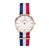 REITSMAN Rijn  Rosegoud  /  Wit  -  W00.2863DFNS  -  Horloge - Flag - Nylon - Ø32 mm