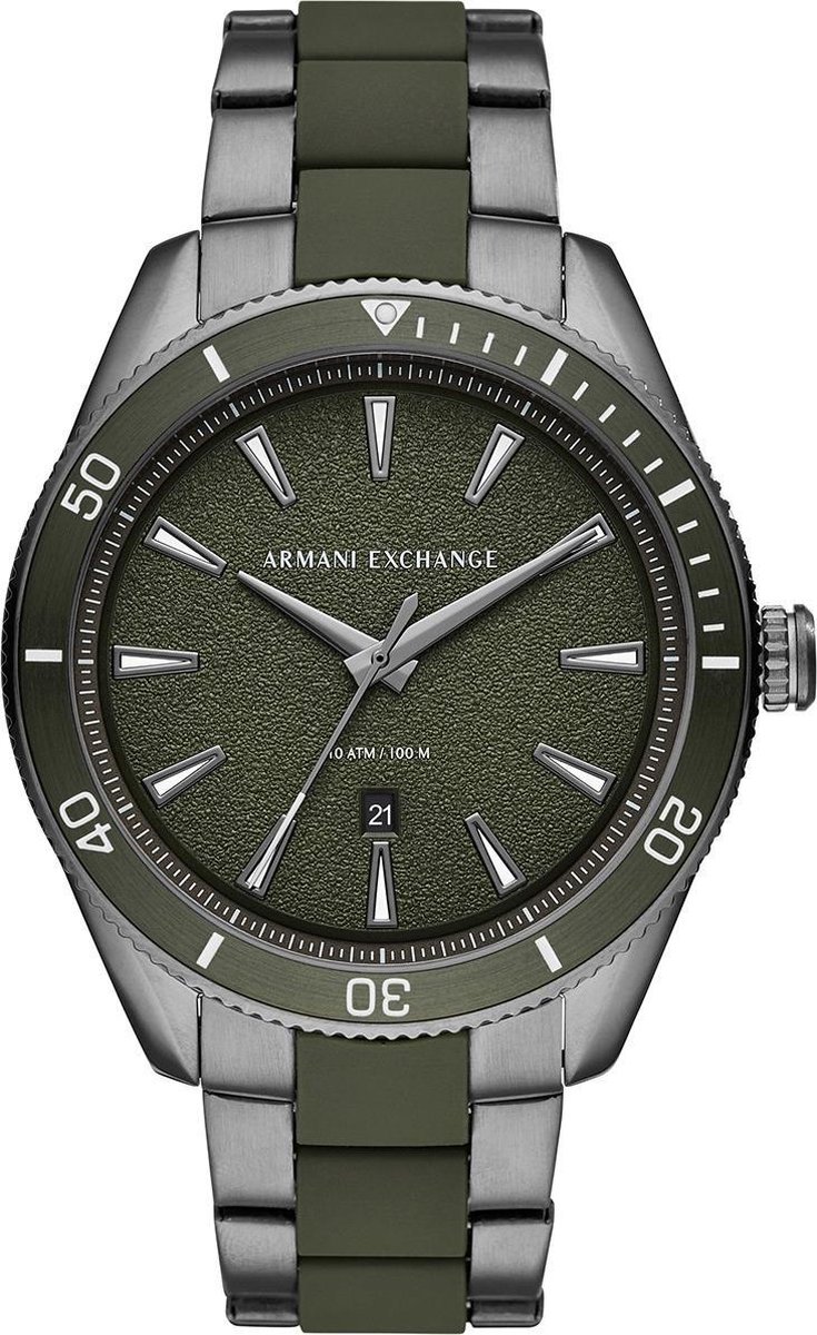 Armani Exchange Enzo horloge - grijs,groen | bol