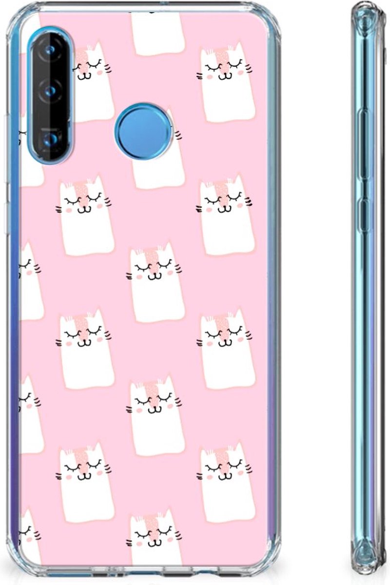 TPU Case Anti-Shock voor Huawei P30 Lite Case Anti-shock Sleeping Cats