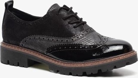 Nova dames lak veterschoenen - Zwart - Maat 40 | bol.com