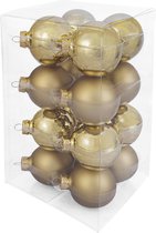 Decosy Glas Kerstballen (6cm) Box 16 Stuks Gold Combi