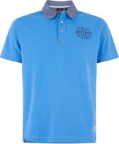 HV Society Poloshirt Jayson Blauw Blue Oxford Collar - L