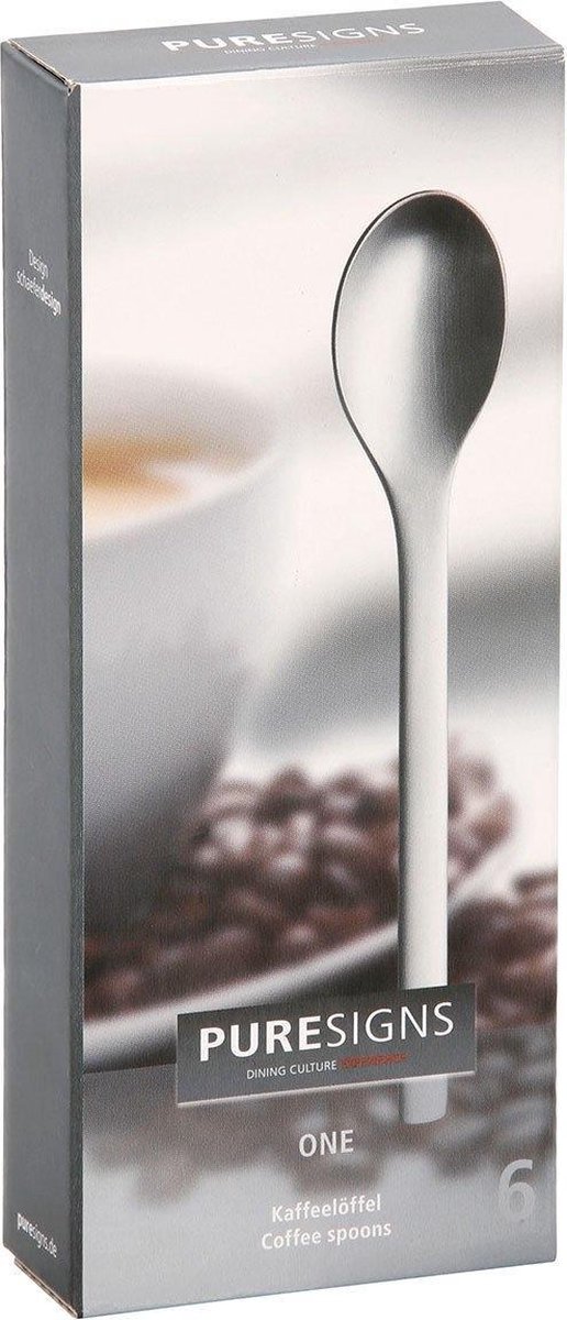 PURESIGNS One Extra Koffielepels – 6-delig (mat RVS)