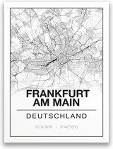 Poster/plattegrond FRANKFURT - 30x40cm