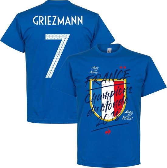 Frankrijk Champion Du Monde Griezmann 7 T-Shirt - Blauw - L