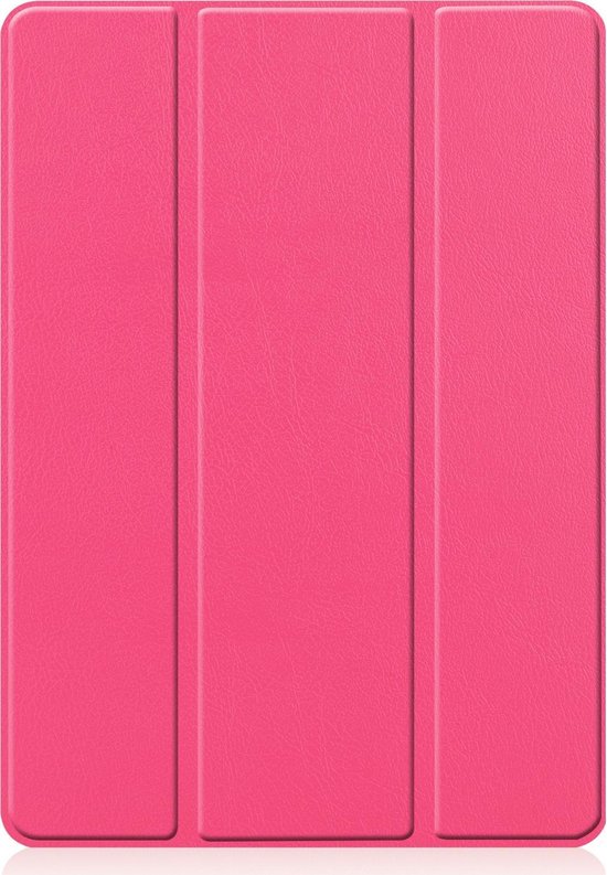 Hoesje - Geschikt voor Apple iPad 7 (2019) - 10.2 inch - 7e Generatie - Dun & Stevig - Trifold Bookcase - Hard Cover Case - Met Uitsparing Geschikt voor Apple Pencil - Hardcover Book - Tablet Hoes - Donkerroze