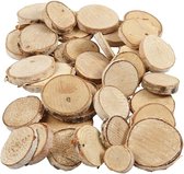 Kleine houten boomschijfjes mix 1200 gram - Boomschijven - Hobby/decoratie materiaal