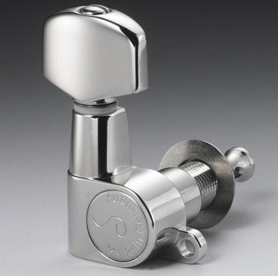 Schaller M6 Mini Locking Chrome 3L+3R small metal button stemmechanieken elektrisch/western