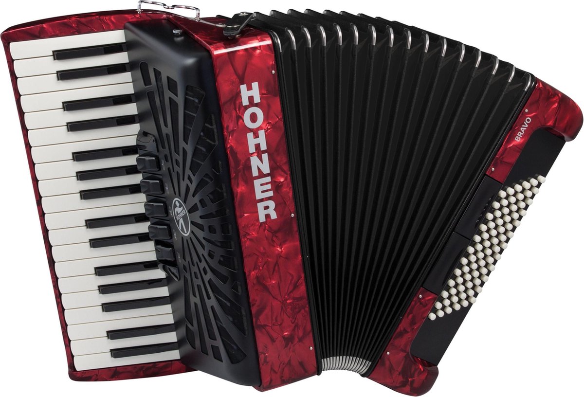 Hohner Bravo III 72 red silent key - Accordeon