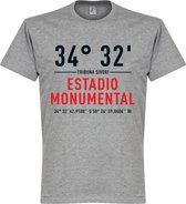 River Plate Estadio Monumental Coördinaten T-Shirt - Grijs - XXXXL