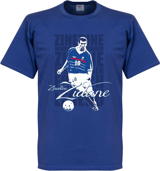 Foto: Zinedine zidane legend t shirt blauw kinderen 116