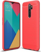 Oppo A5 / A9 (2020) Geborsteld TPU Hoesje Rood