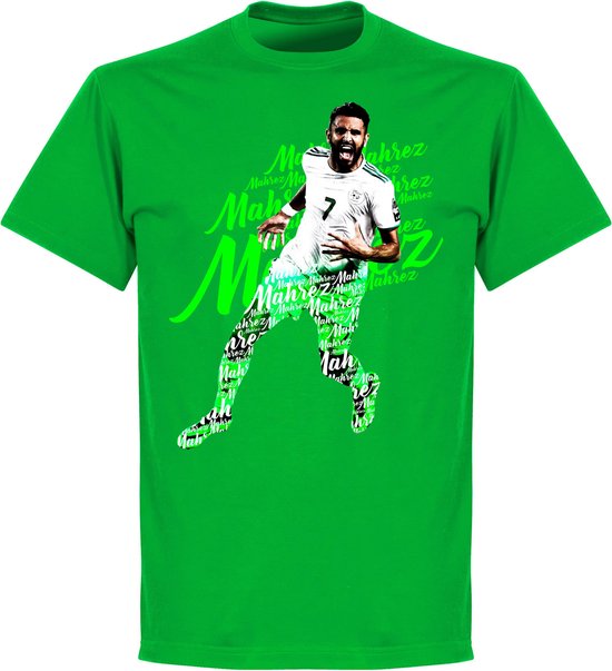 Mahrez Script T-Shirt - Groen - S