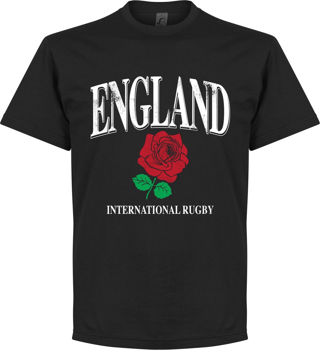 England Rose International Rugby T-Shirt - Zwart  - M