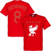 Liverpool Euro Gerrard 8 T-Shirt - Rood - 3XL