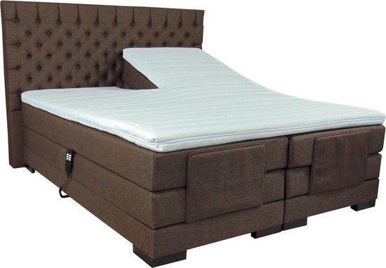 Slaaploods.nl Princess - Elektrische Boxspring inclusief matras - 160x210 cm - Bruin