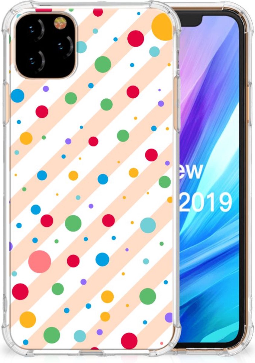 Apple iPhone 11 Pro Max Doorzichtige Silicone Hoesje Dots
