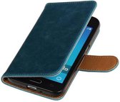 Mobieletelefoonhoesje.nl - Zakelijke Bookstyle Hoesje voor Samsung Galaxy J1 2016 Blauw