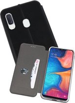 Slim Folio Case - Book Case Telefoonhoesje - Folio Flip Hoesje - Geschikt voor Samsung Galaxy A20 - Zwart