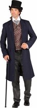 Biedermeijer heer, Marineblauw, 19e Eeuws Victoriaans Dickens | Man | Maat S