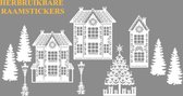 10 delige Raamsticker set herbruikbaar huisjes - kerstboom - lantaarnpaal | Rosami Decoratiestickers