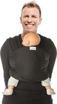 Babylonia Baby Carriers TRICOT-SLEN COOL Écharpe De Portage, Sans Noeud, 100 % Coton Biologique, Porte Bébé De La Naissance Jusqu'à 15 Kg, Couleur Black