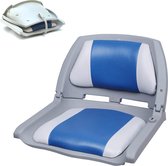 [pro.tec]® Klapstoel - bootstoel - brede zit - Blauw en Wit