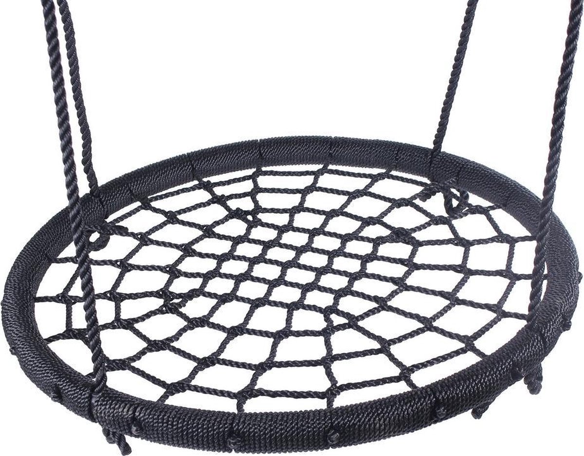 Nestschommel Zwart Ø100 cm PP touwen