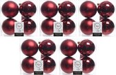 20x Donkerrode kunststof kerstballen 10 cm - Mat/glans - Onbreekbare plastic kerstballen - Kerstboomversiering donkerrood