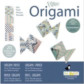 Fridolin Origami Vissen Vouwen 15 X 15 Cm 20 Stuks Multicolor