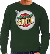 Foute Kersttrui / sweater - Great balls of Santa groen voor heren - kerstkleding / kerst outfit L (52)