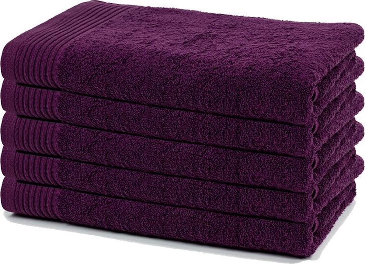The One Badlaken 70×140 cm Plum – Set van 5