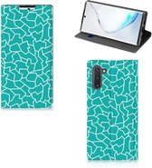 Geschikt voor Samsung Galaxy Note 10 Bookcase Design Cracks Blue