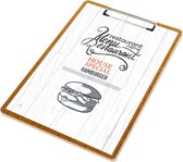 Goodline® - A4 Klembord Menumap / Menukaart Mappen - Houtpatroon Bruin