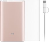 XIAOMI Mi Powerbank Pro 10.000 mAh 18W FASTcharge met USB Type-C + Micro USB kabel - Rose Goud