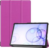 Tri-Fold Book Case - Samsung Galaxy Tab S6 Hoesje - Paars