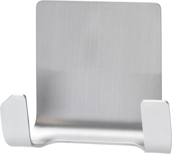 1x Tesa RVS dubbele haak waterproof Powerstrips - Klusbenodigdheden - Huishouden - Verwijderbare haken - Opplak haken 1 stuks