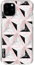 Casetastic Apple iPhone 11 Pro Hoesje - Softcover Hoesje met Design - Marble Triangle Blocks Pink Print