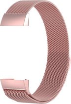 Fitbit Charge 3 & 4 Luxe Milanees bandje |Roze / Pink| Premium kwaliteit | Maat: M/L | RVS |TrendParts