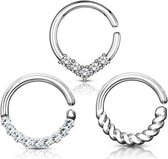 Voordeelset 3 pack assortiment hoop rings