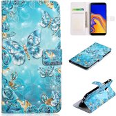 Samsung Galaxy A30 - Bookcase Blue Butterfly - portemonee hoesje